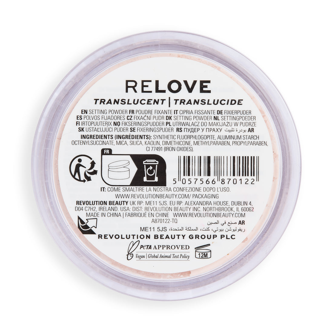 Relove By Revolution HD Super Matte Loose Matte Setting Powder Translucent 6gm