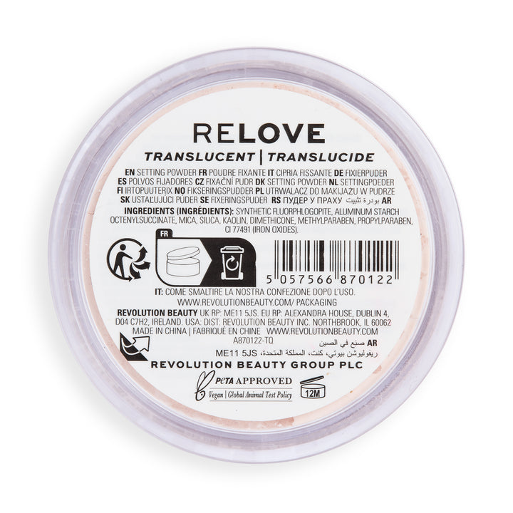 Relove By Revolution HD Super Matte Loose Matte Setting Powder Translucent 6gm