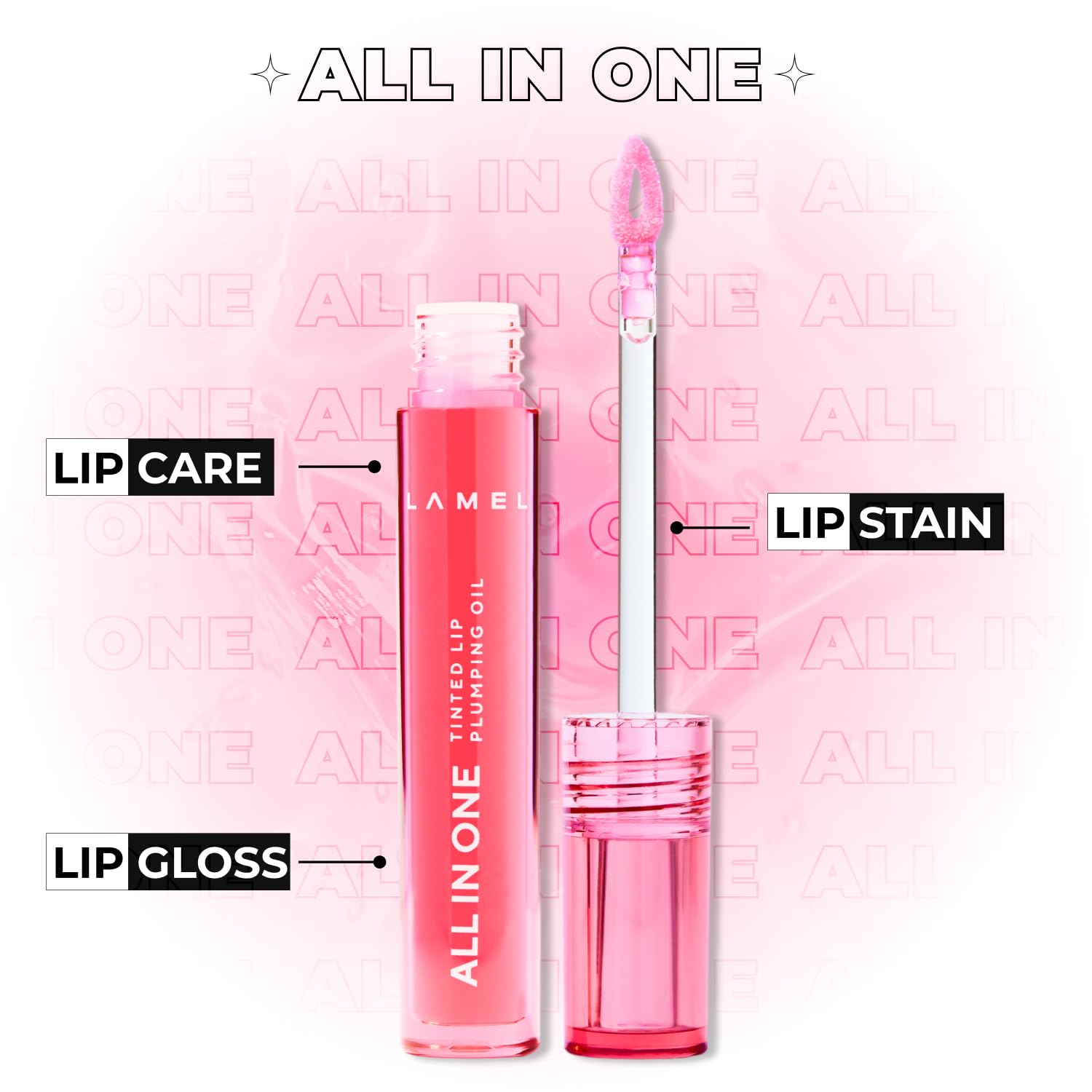 LAMEL All in One Lip Tinted Plumping Oil №401 Peachy 3ml