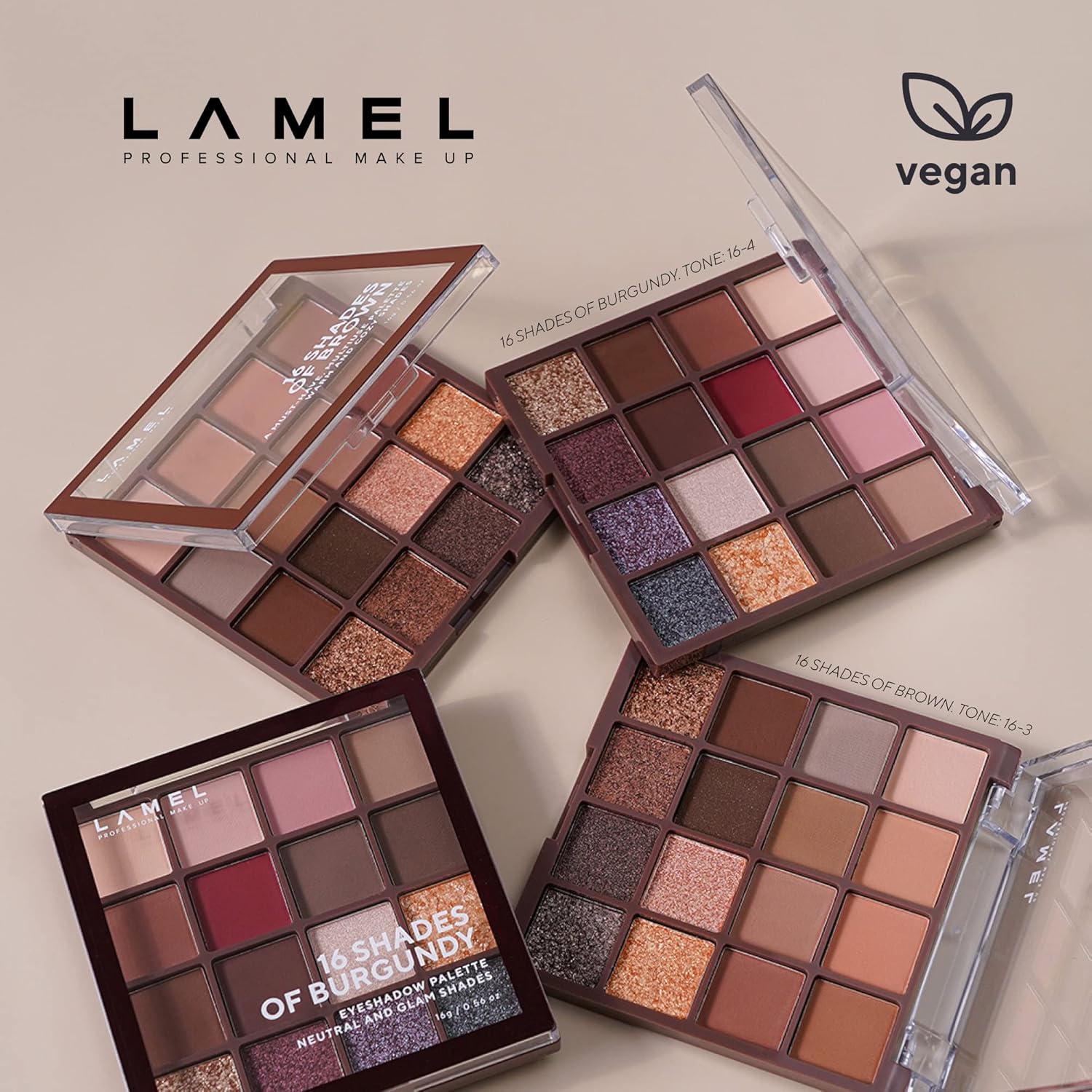 LAMEL 16 Shades Of Burgundy Eyeshadow Palette № 16-4