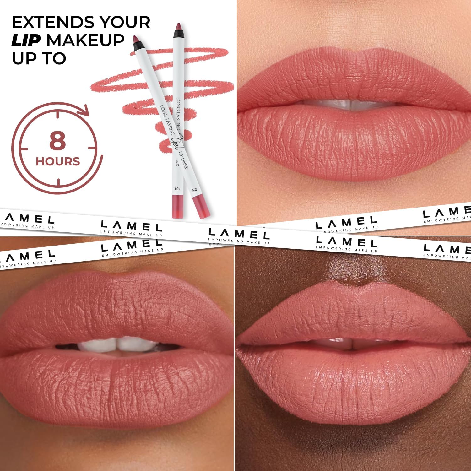 LAMEL Long lasting Gel Lip Liner №408 Pink Plum