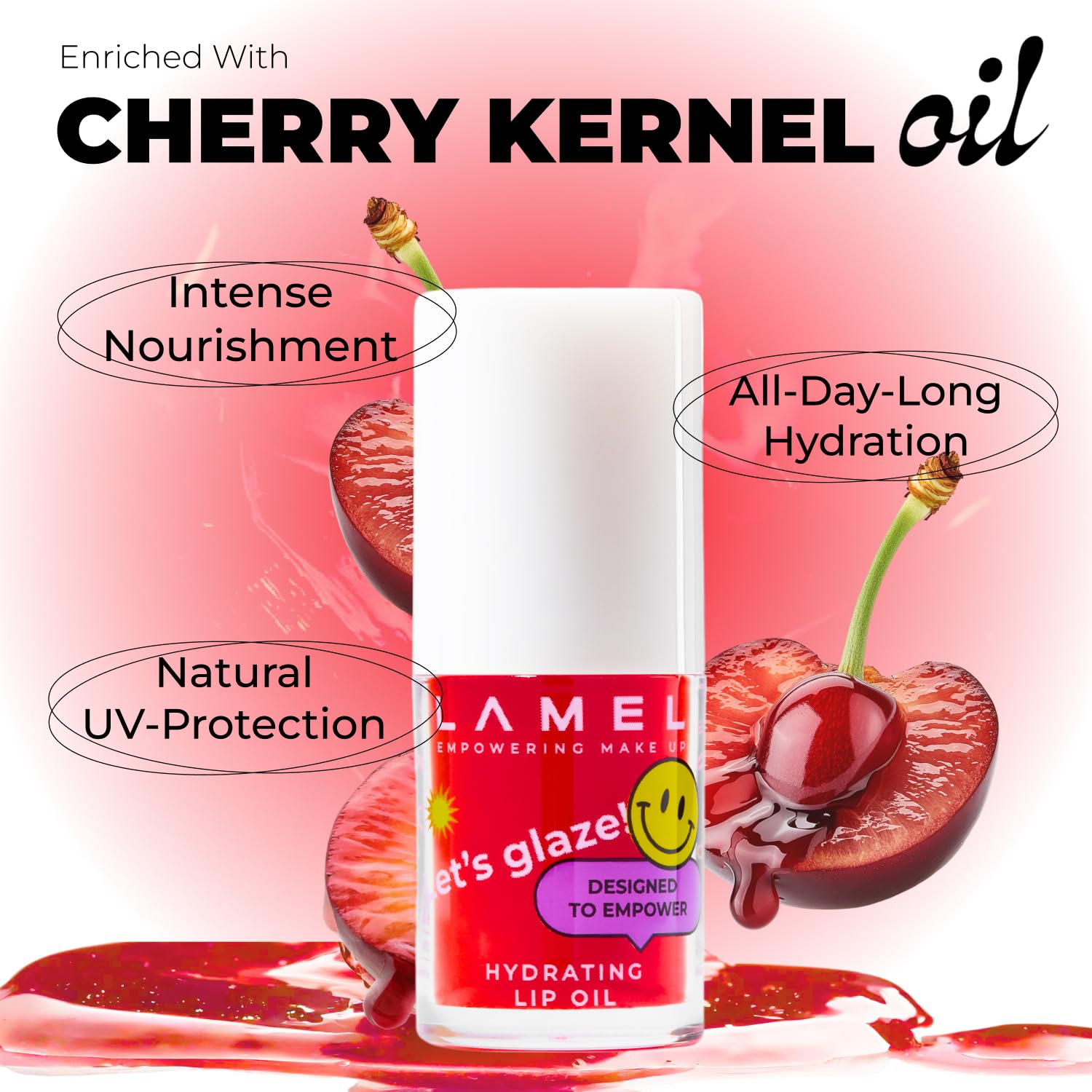LAMEL Moisturizing Lip Oil LET'S GLAZE 403 Sweet Cherry 4gm