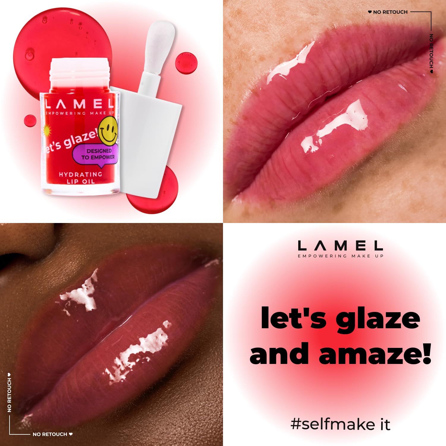 LAMEL Moisturizing Lip Oil LET'S GLAZE 403 Sweet Cherry 4gm