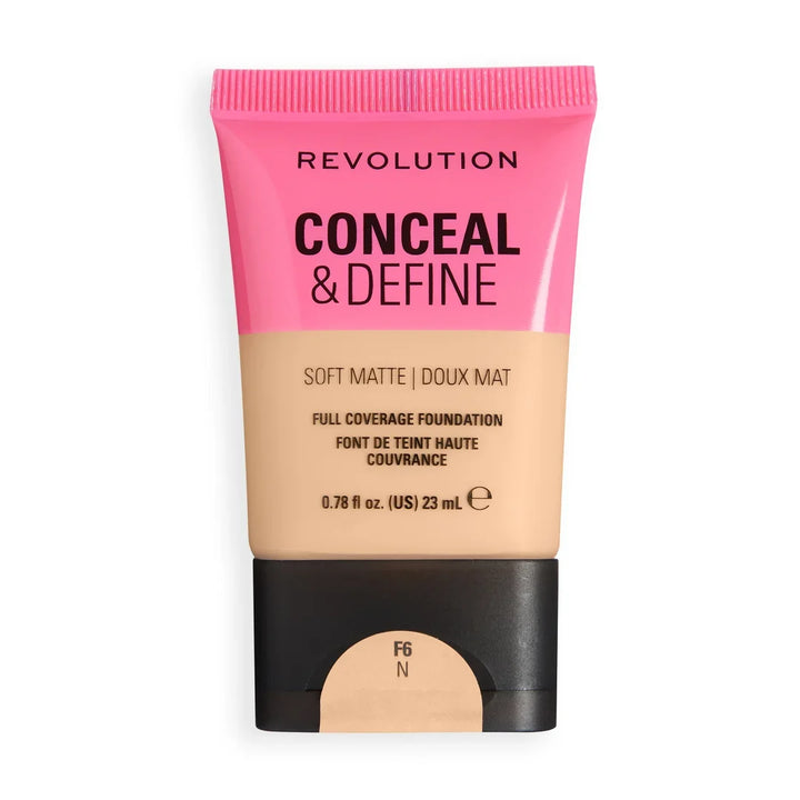Revolution Conceal & Define Soft Matte Tube Foundation F6N 23ml