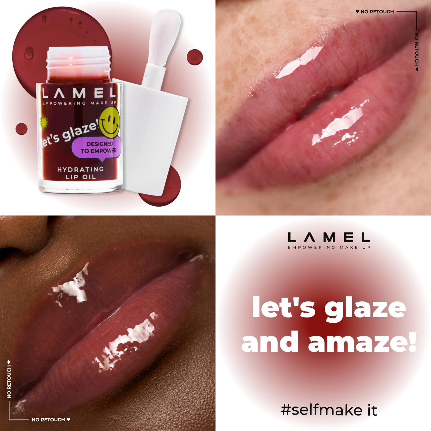 LAMEL Moisturizing Lip Oil LET'S GLAZE 404 Chocolate Cookies 4gm