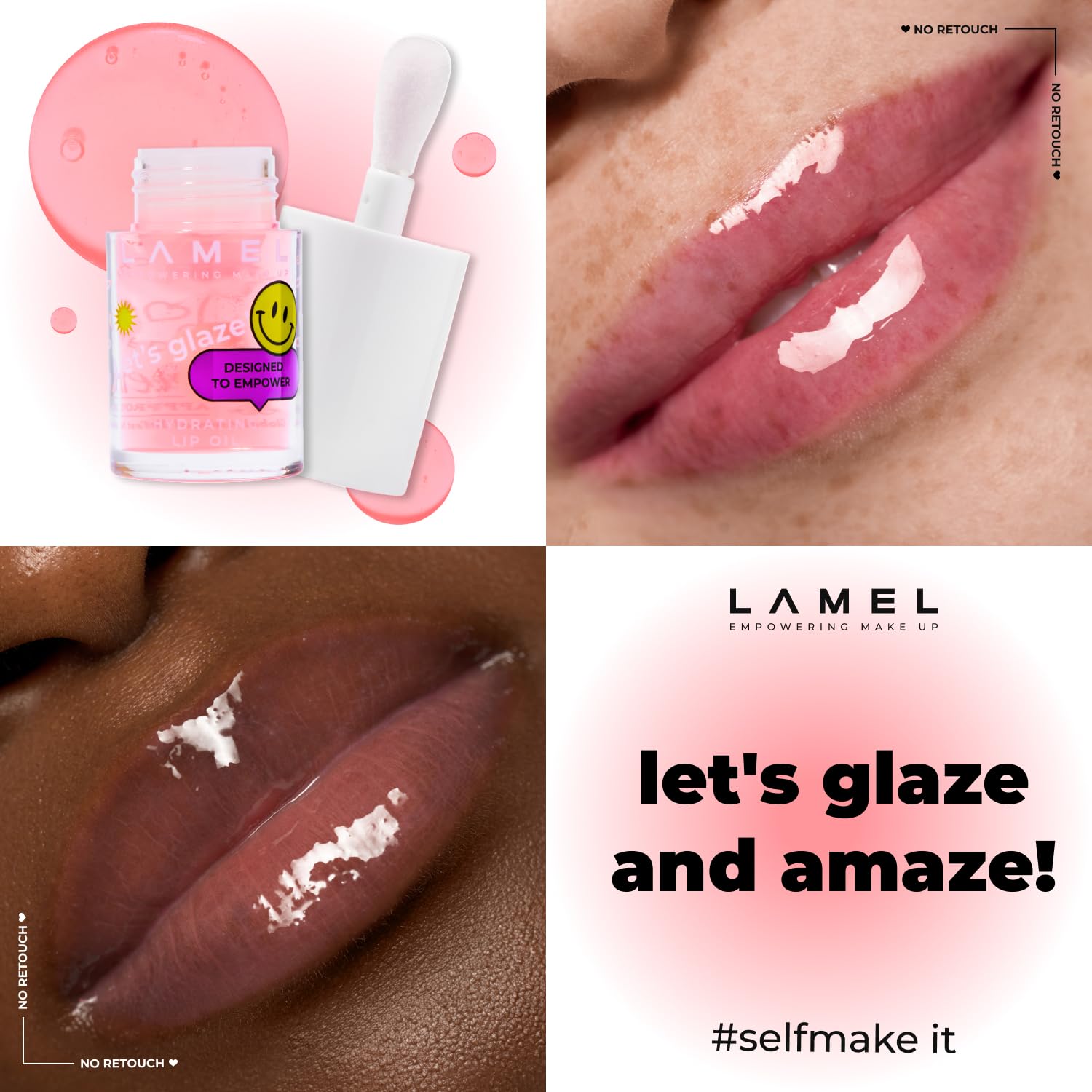 LAMEL Moisturizing Lip Oil LET'S GLAZE 401 Marshbellow 4gm