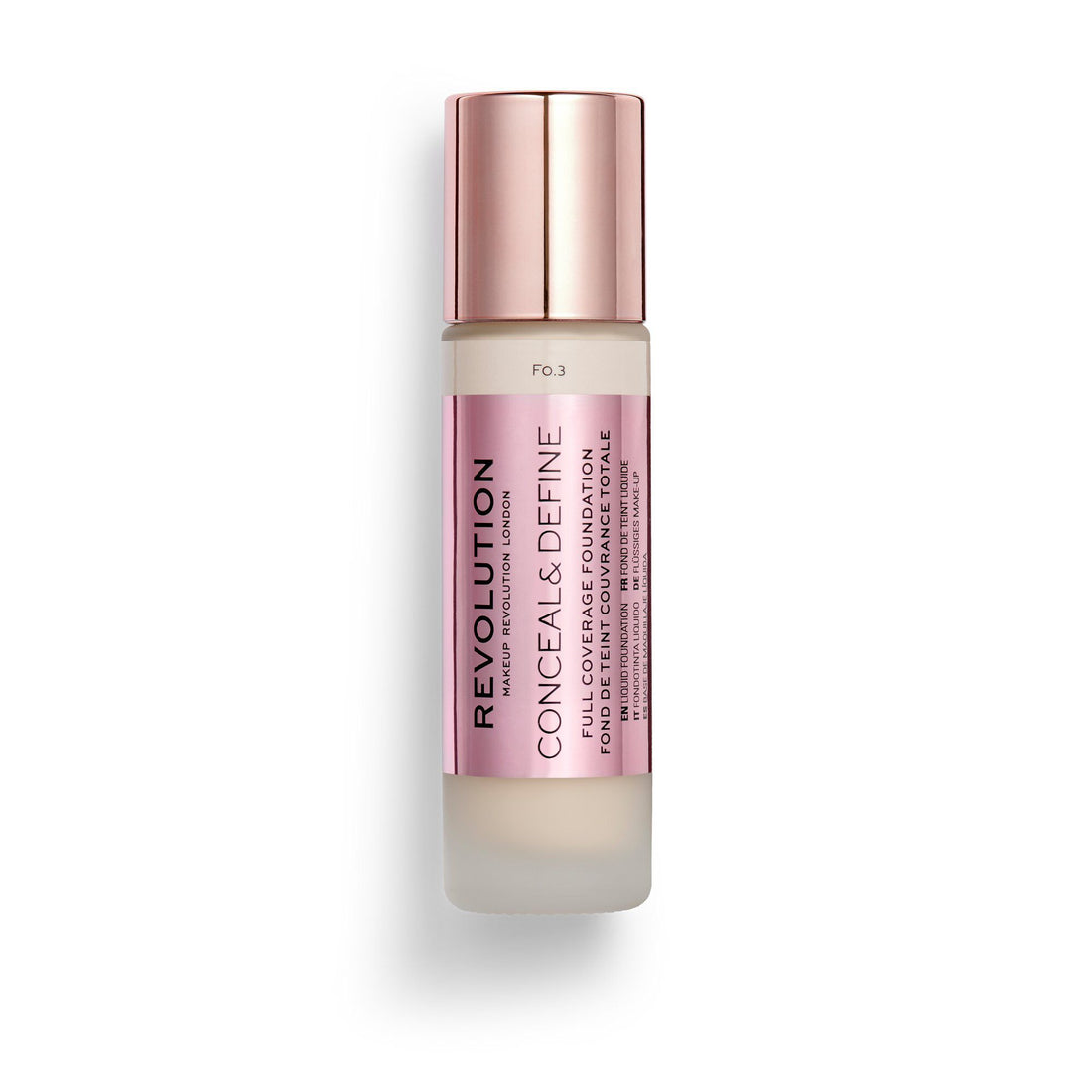 Revolution Conceal & Define Ultra Matte Full Coverage Foundation F0.3 23ml