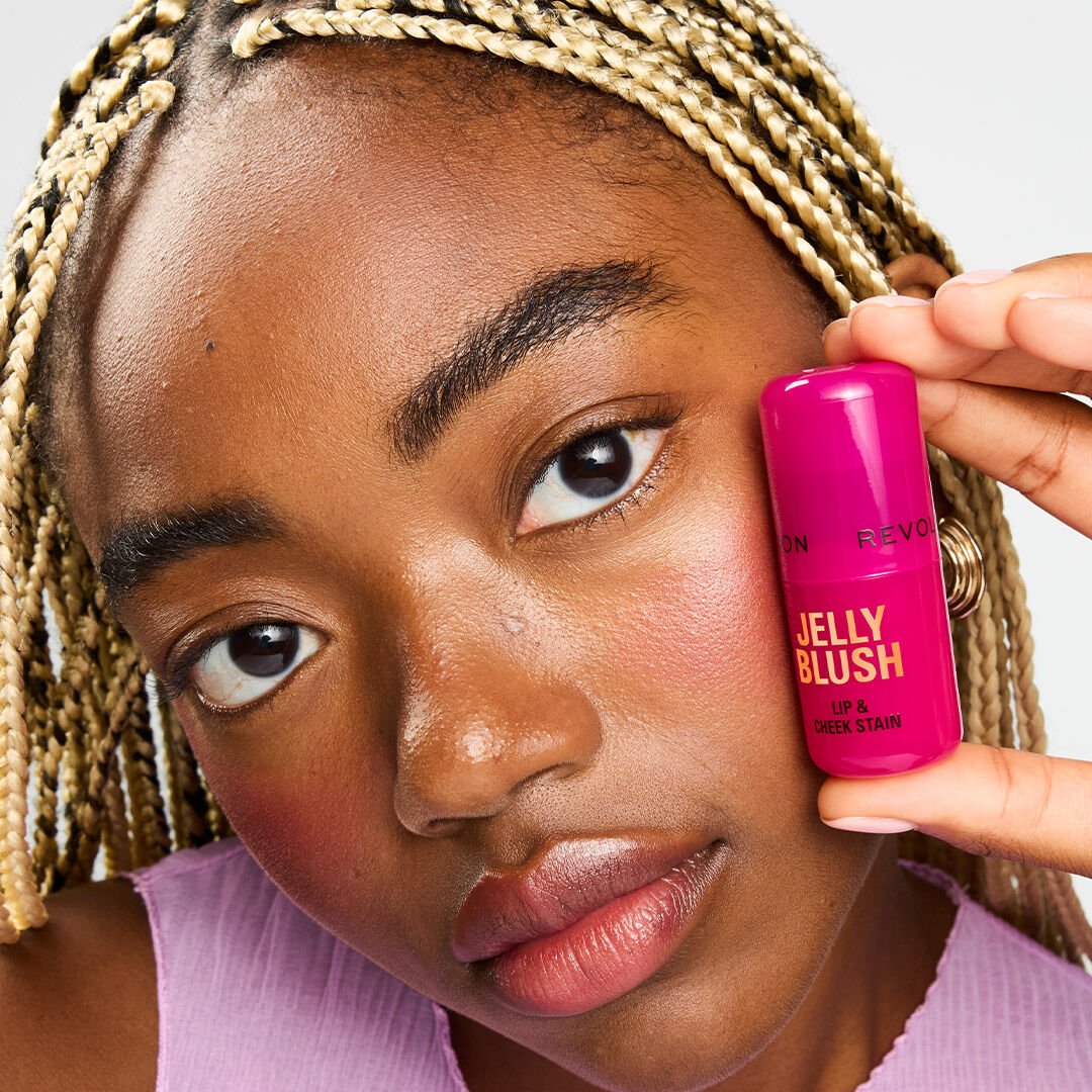 Revolution Jelly Blush Stick Lip And Cheek Stain Cherry Red