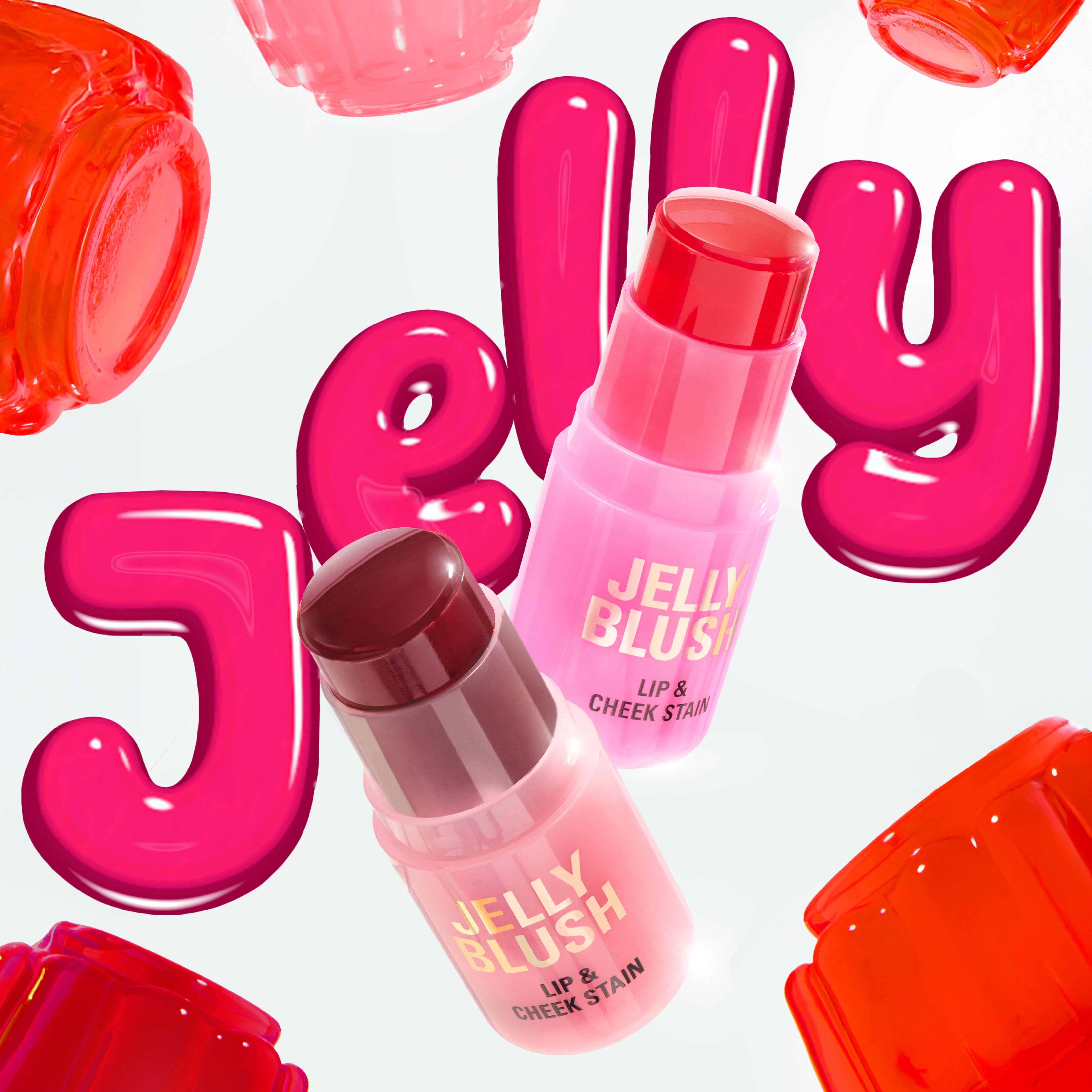 Revolution Jelly Blush Stick Lip And Cheek Stain Strawberry Pink