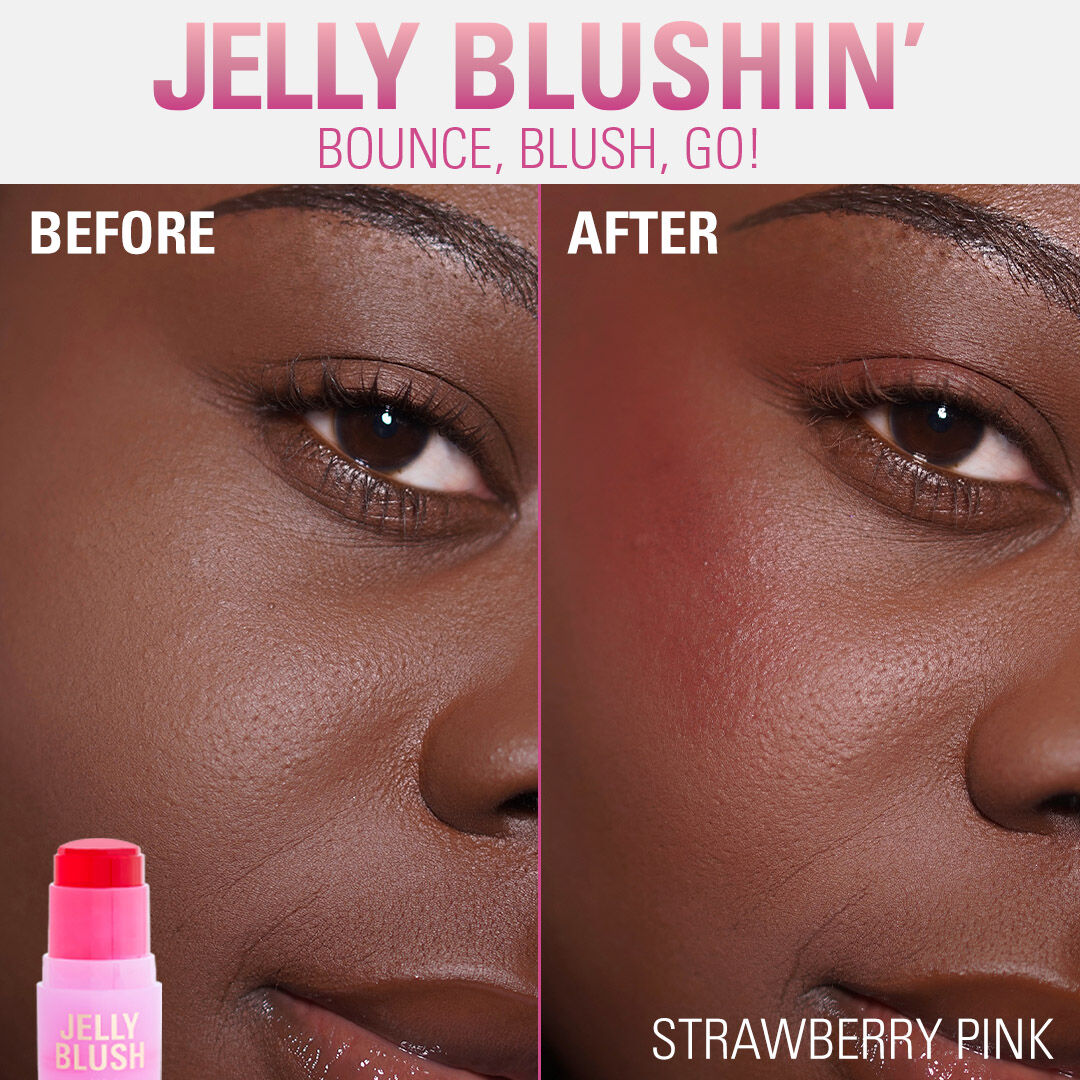 Revolution Jelly Blush Stick Lip And Cheek Stain Strawberry Pink