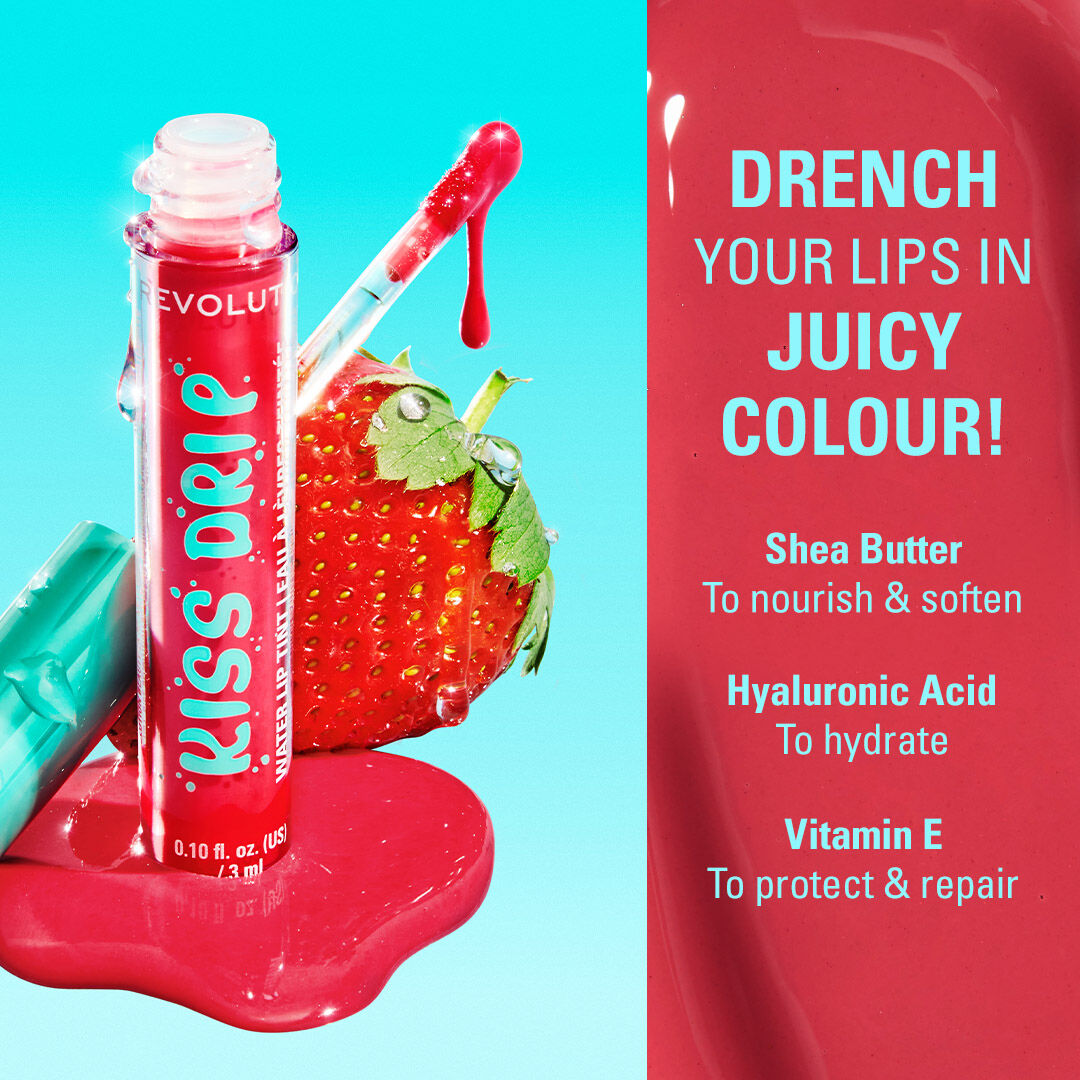 Revolution Kiss Drip Water Lip Tint Strawberry Drizzle 3ml