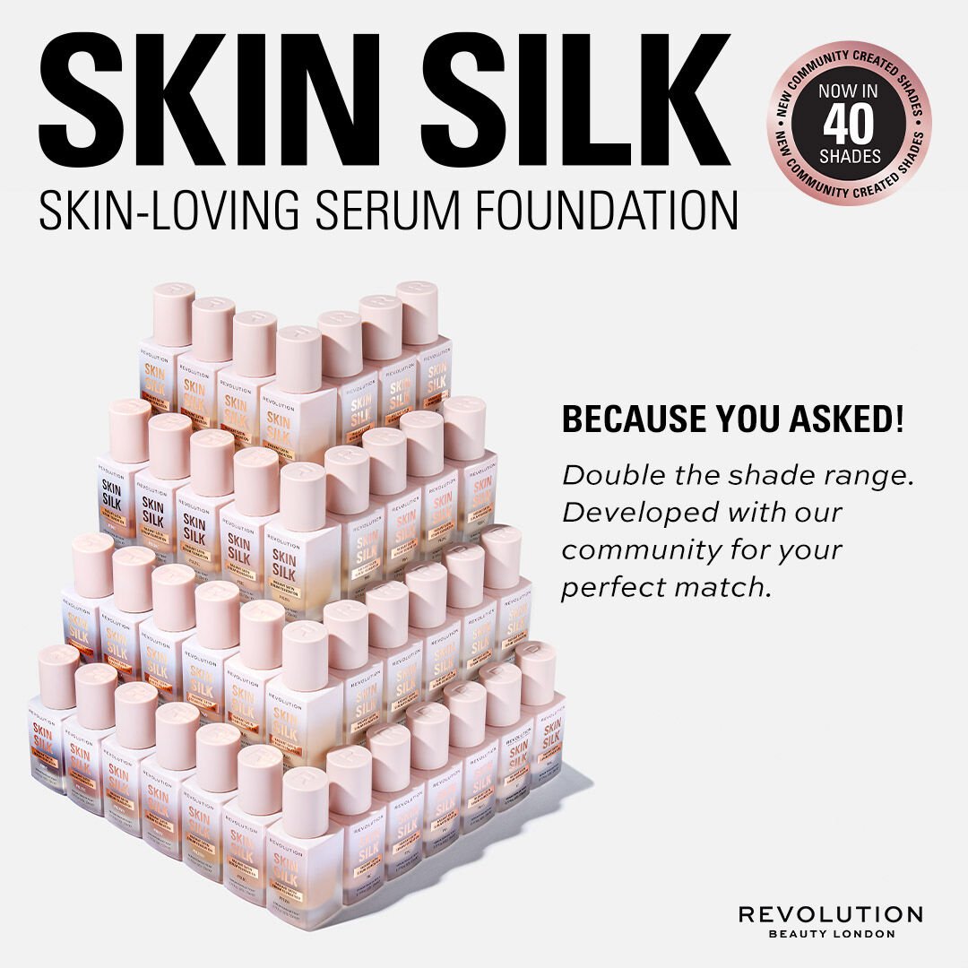 Revolution Skin Silk Radiant Satin Serum Foundation F3 23ml