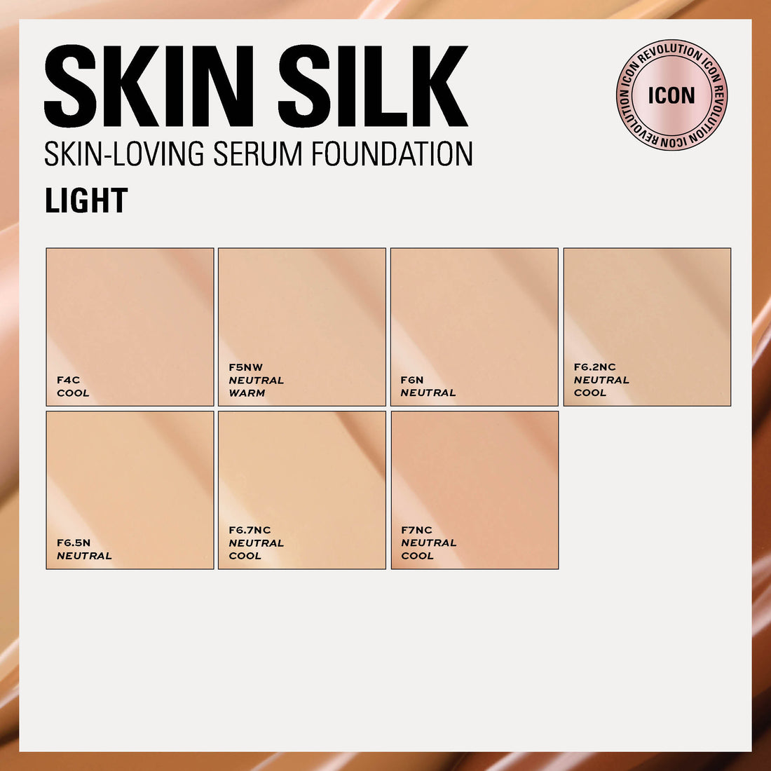 Revolution Skin Silk Radiant Satin Serum Foundation F4 23ml
