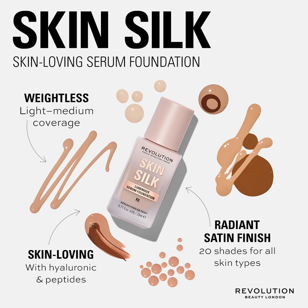 Makeup Revolution Skin Silk Serum Foundation F2 23ml