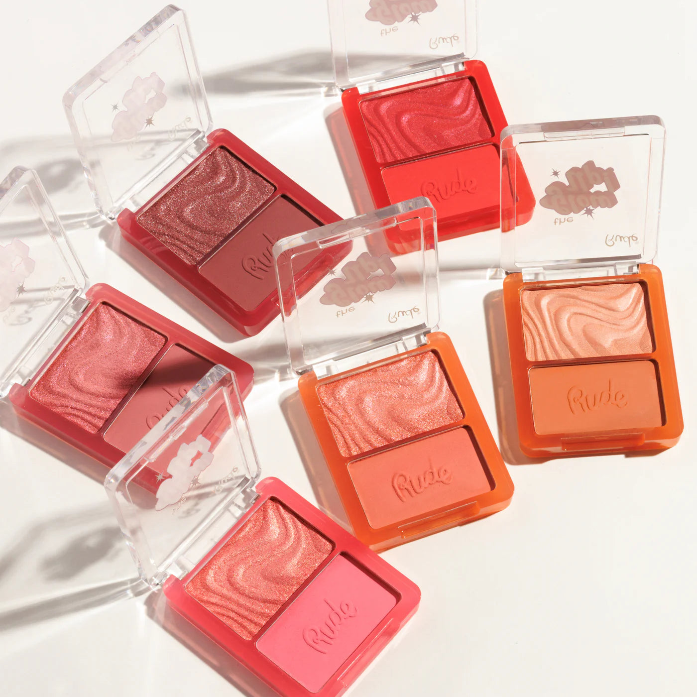 Rude Cosmetics The Glow Up! Matte & Shimmer Blush Duo Blazing Red 6.8gm