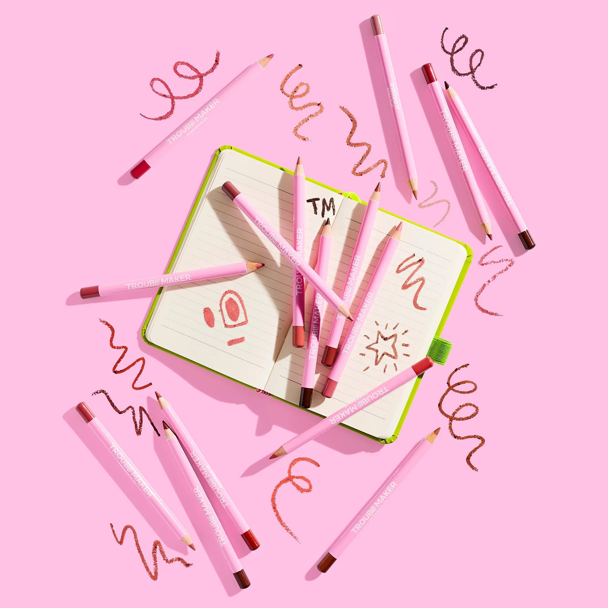 Trouble Maker Overdo It Lip Liner Pencil Side Note Deep Pink